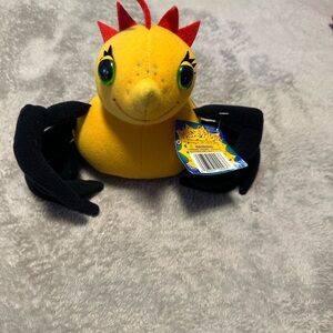 Cheerful Yellow and Black Plush Toy for Small Pets